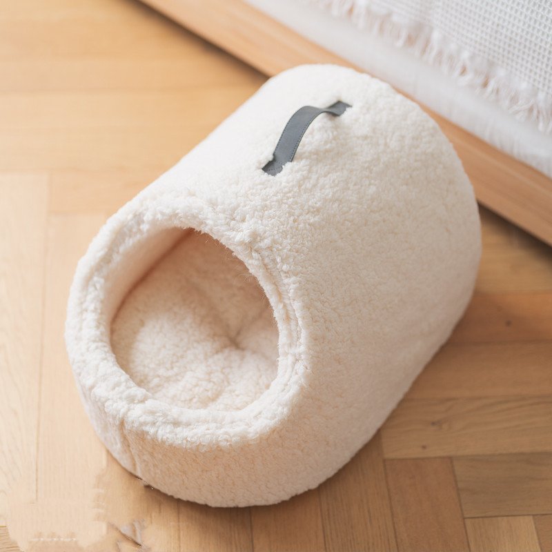Large Enclosed Soft Fleece Cat Bed | Higooga
