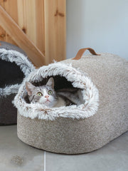 Large Enclosed Soft Fleece Cat Bed | Higooga