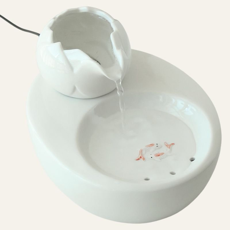 Lotus Ceramic Pet Water Fountain | Higooga