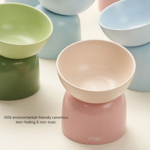 MS Two-Way Slanted Ceramic Pet Bowls - Bowls, Feeders & Waterers - Higooga