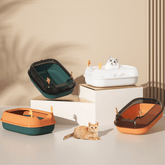 Fawn Design Large Size Semi-Enclosed Cat Litter Box - Litter Boxes & Tools - Higooga