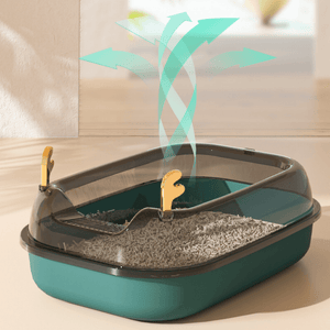 Fawn Design Large Size Semi-Enclosed Cat Litter Box - Litter Boxes & Tools - Higooga