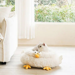 Adorable Plush Chick Cat Bed | Higooga