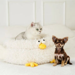 Adorable Plush Chick Cat Bed | Higooga