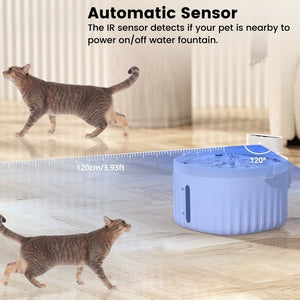 Cordless Automatic Pet Water Fountain with Motion Sensor - Bowls, Feeders & Waterers - Higooga