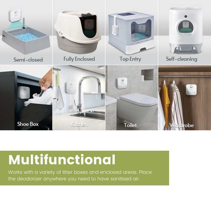 DownyPaws Smart Cat Litter Box Deodorizer & Pet Odor Purifier - Pet Accessories For Home - Higooga