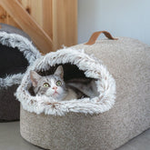 Large Enclosed Soft Fleece Cat Bed - Beds & Furniture - Higooga