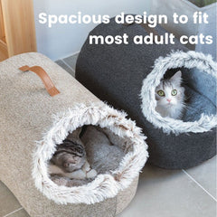 Large Enclosed Soft Fleece Cat Bed | Higooga