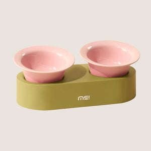 MS Designer Series Dual Ceramic Pet Bowls with Detachable Stand | Higooga