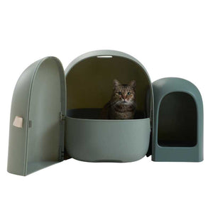 MS Modern & Chic Fully Enclosed Compact Cat Litter Box MAX | Higooga