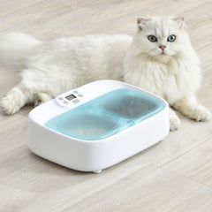 Petoneer Two Meals Wet & Dry Pet Feeder With Ice Packs | Higooga