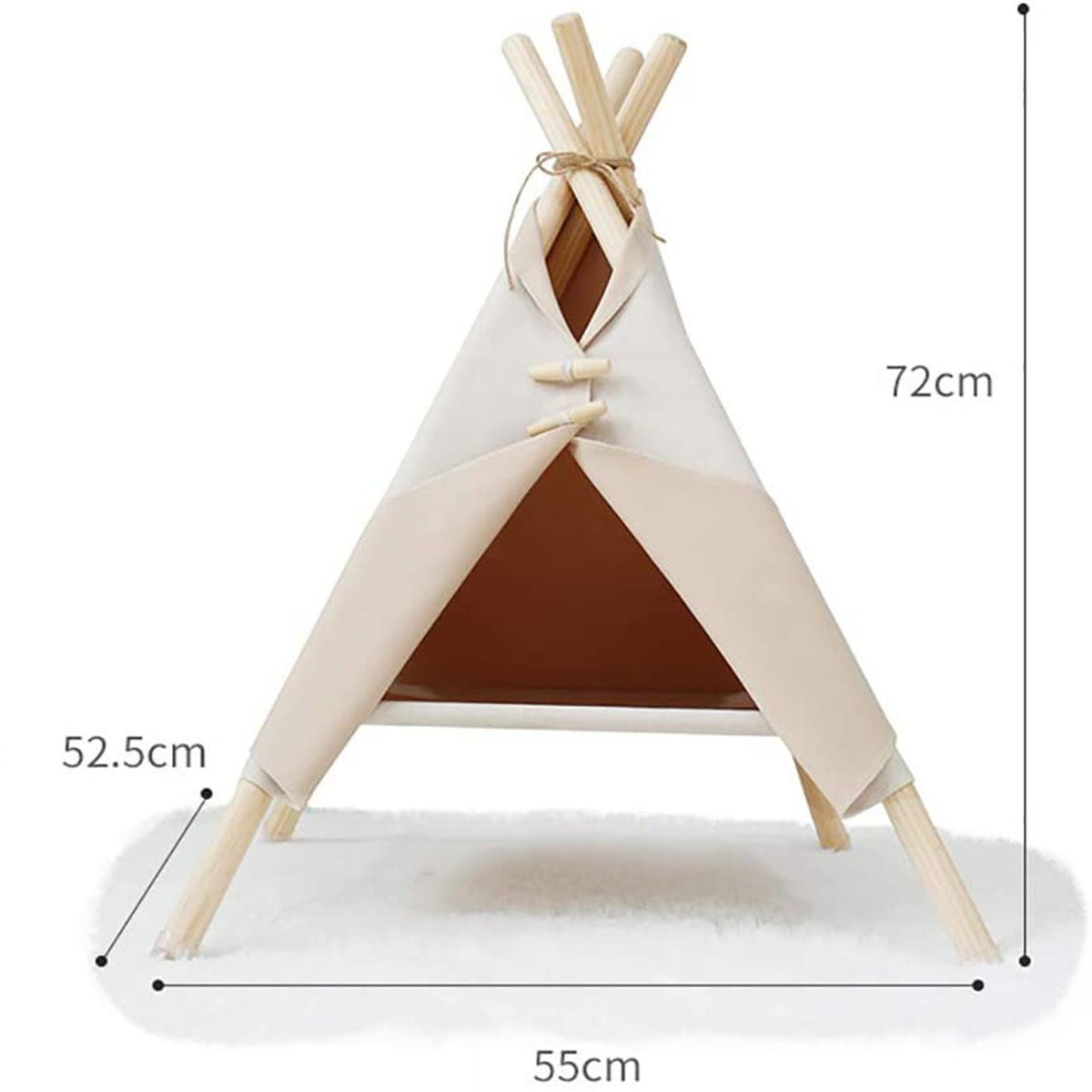 Portable Pine Wood Teepee Tent For Pets - Beds & Furniture - Higooga