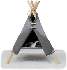 Portable Pine Wood Teepee Tent For Pets - Beds & Furniture - Higooga