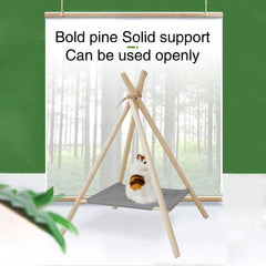 Portable Pine Wood Teepee Tent For Pets - Beds & Furniture - Higooga