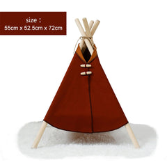 Portable Pine Wood Teepee Tent For Pets - Beds & Furniture - Higooga