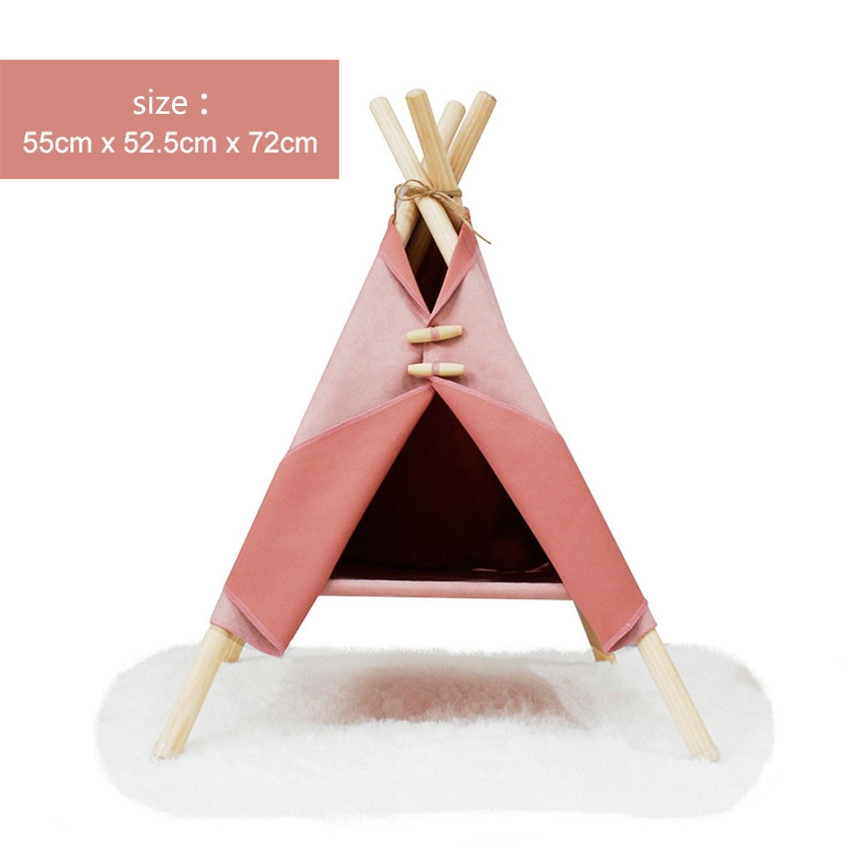 Portable Pine Wood Teepee Tent For Pets - Beds & Furniture - Higooga