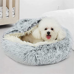 Soft Plush Pet Cave Bed for Large Cats & Medium Dogs - Beds & Furniture - Higooga
