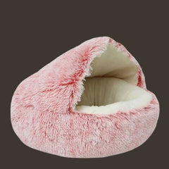 Soft Plush Pet Cave Bed for Large Cats & Medium Dogs - Beds & Furniture - Higooga