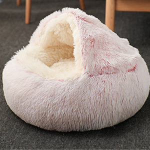 Soft Plush Pet Cave Bed for Large Cats & Medium Dogs - Beds & Furniture - Higooga