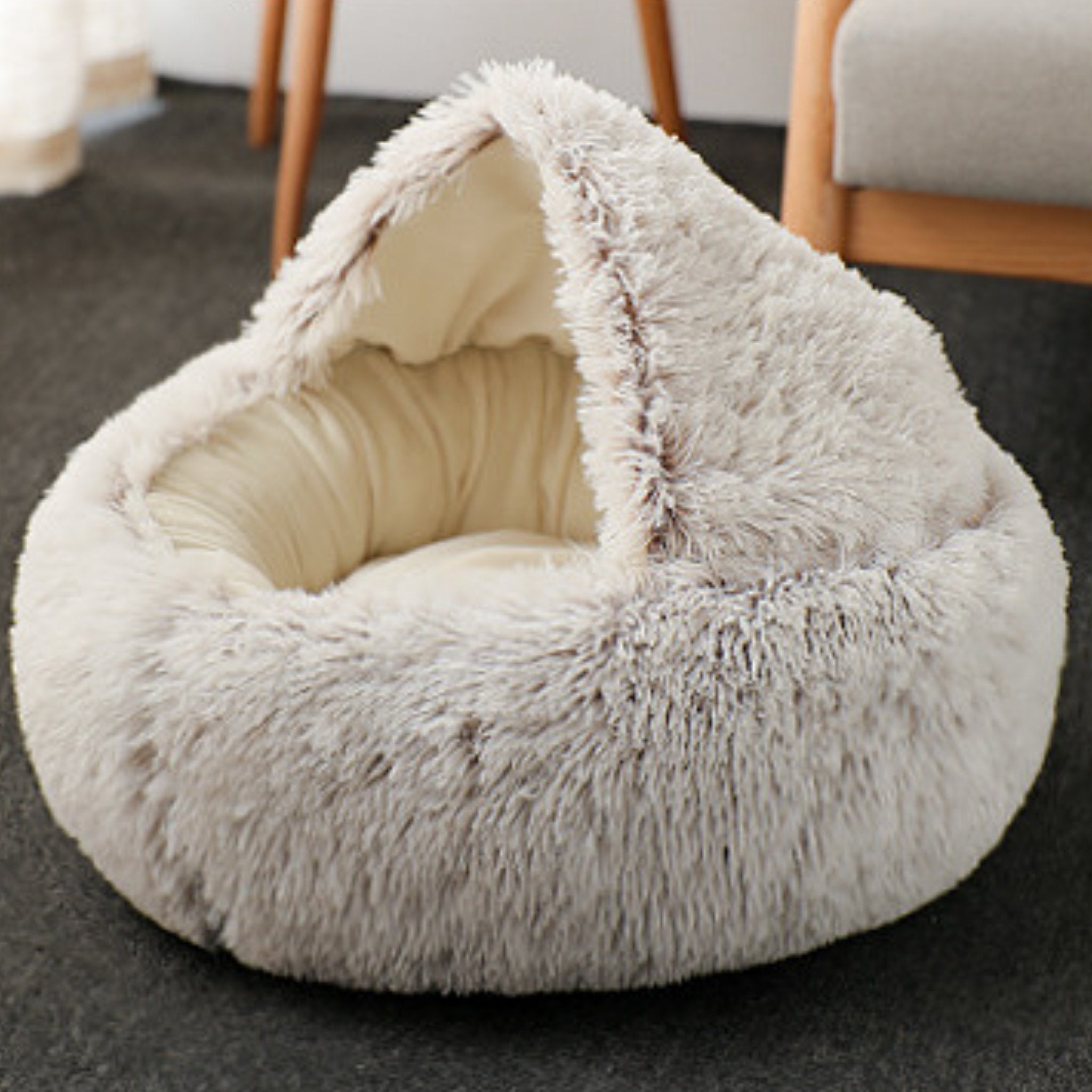 Soft Plush Pet Cave Bed for Medium Sized Cats & Dogs - Beds & Furniture - Higooga