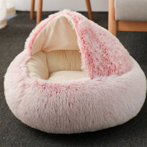 Soft Plush Pet Cave Bed for Small Cats & Dogs - Beds & Furniture - Higooga