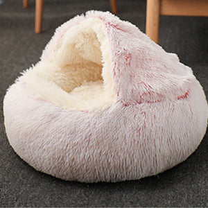 Soft Plush Pet Cave Bed for Small Cats & Dogs - Beds & Furniture - Higooga