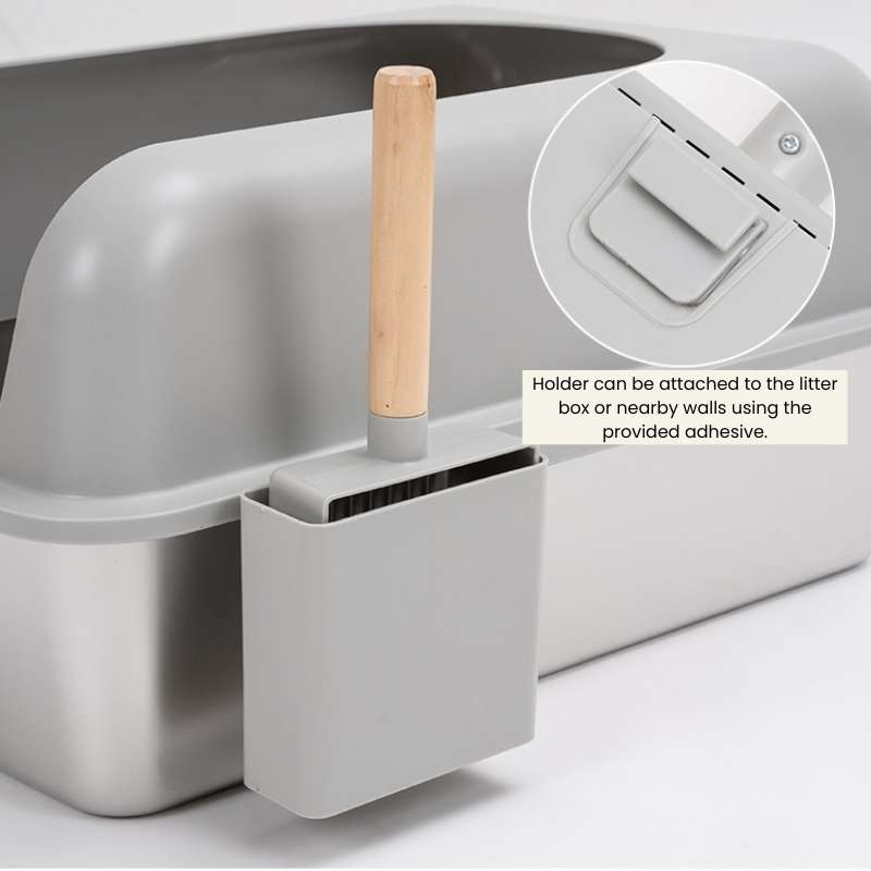 Extra - Large Semi - Enclosed Stainless Steel Litter Box with Splash Guard Design | Higooga