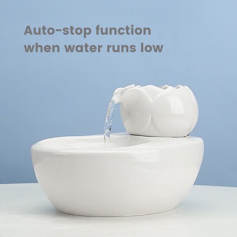 Lotus Ceramic Pet Water Fountain | Higooga