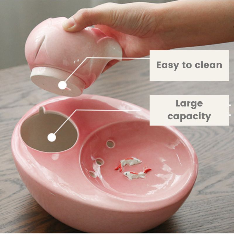 Lotus Ceramic Pet Water Fountain | Higooga