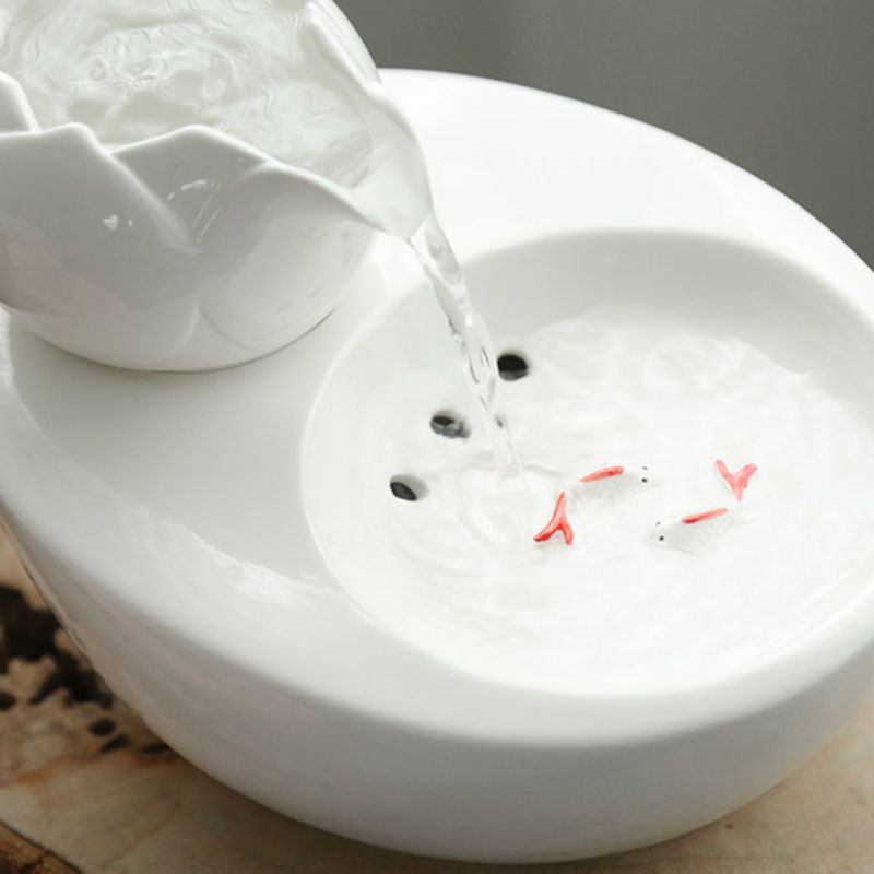 Lotus Ceramic Pet Water Fountain | Higooga