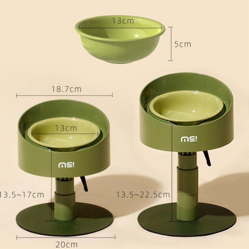 MS Ceramic Spill - Proof Elevated Pet Bowl | Higooga