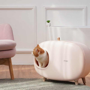 MS Designer Series Fully Enclosed Compact Cat Litter Box - Litter Boxes & Tools - Higooga