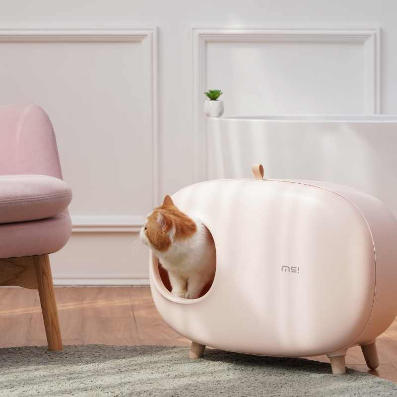 MS Designer Series Fully Enclosed Compact Cat Litter Box - Litter Boxes & Tools - Higooga