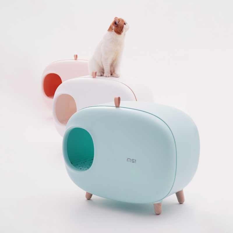 MS Designer Series Fully Enclosed Compact Cat Litter Box - Litter Boxes & Tools - Higooga