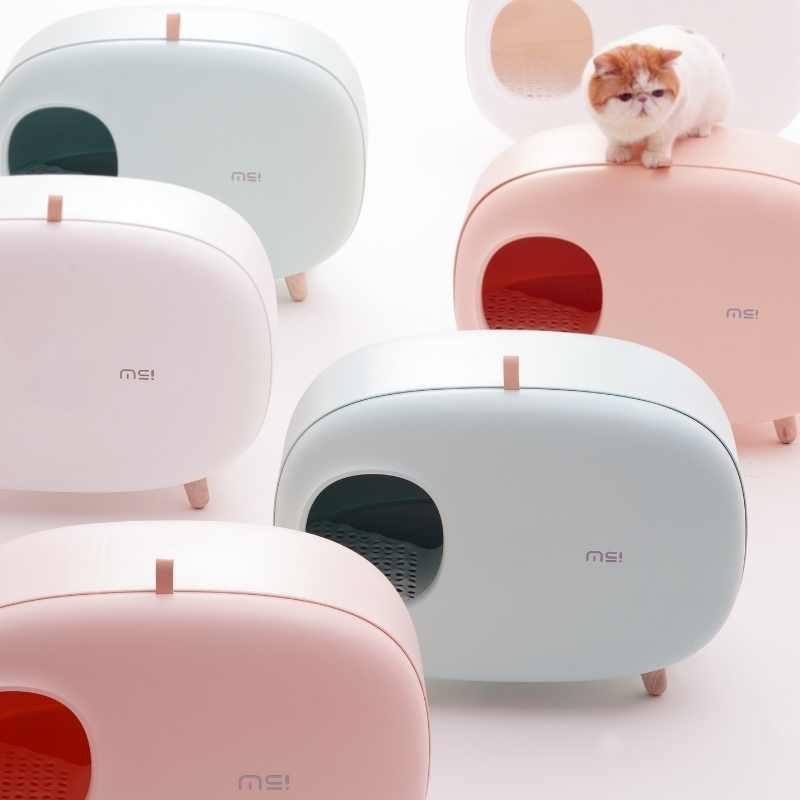 MS Designer Series Fully Enclosed Compact Cat Litter Box - Litter Boxes & Tools - Higooga