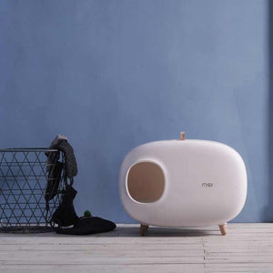 MS Designer Series Fully Enclosed Compact Cat Litter Box - Litter Boxes & Tools - Higooga