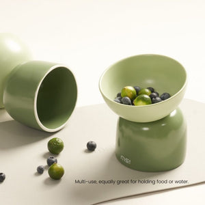 MS Two-Way Slanted Ceramic Pet Bowls - Bowls, Feeders & Waterers - Higooga