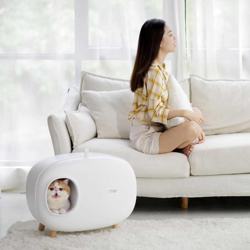 MS Designer Series Fully Enclosed Compact Cat Litter Box - Litter Boxes & Tools - Higooga