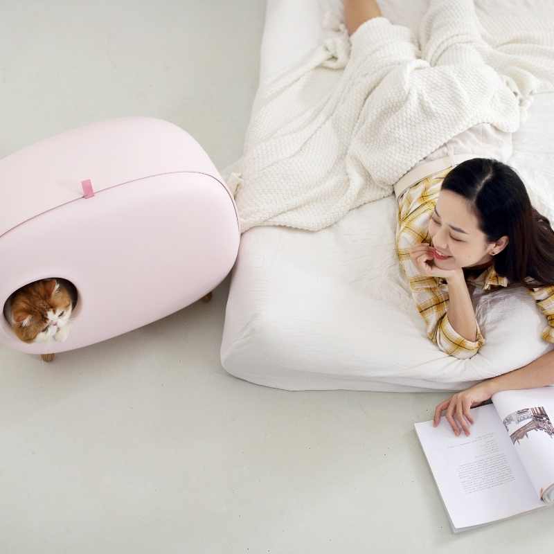 MS Designer Series Fully Enclosed Compact Cat Litter Box - Litter Boxes & Tools - Higooga