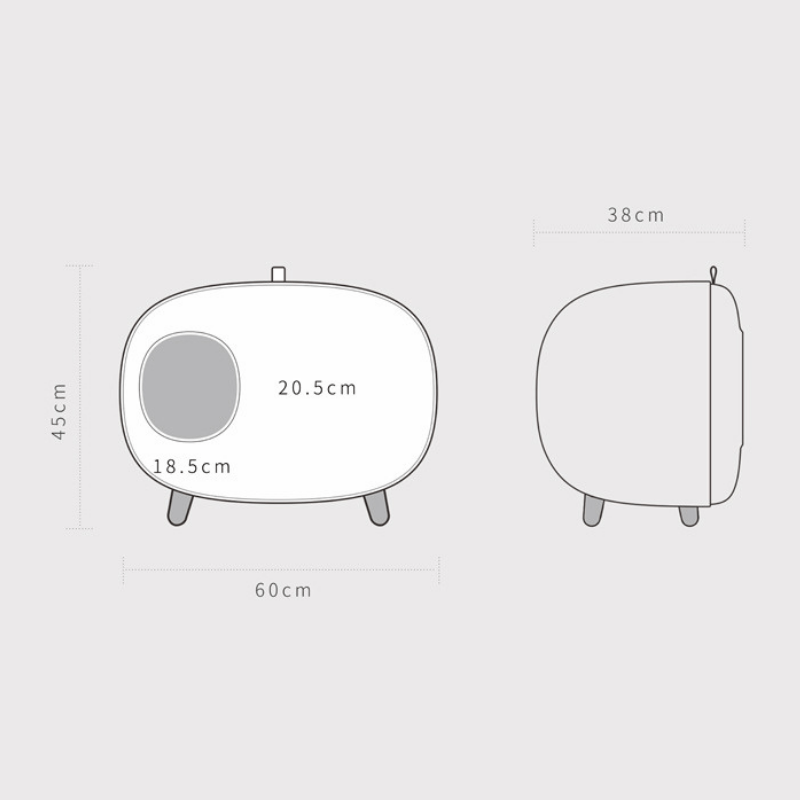 MS Designer Series Fully Enclosed Compact Cat Litter Box - Litter Boxes & Tools - Higooga