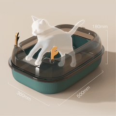 Fawn Design Large Size Semi Enclosed Cat Litter Box Higooga