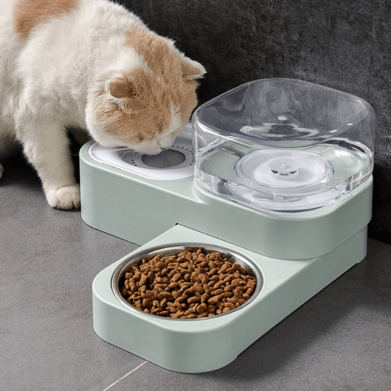 Rotational Compact Pet Food Bowl and Water Feeder