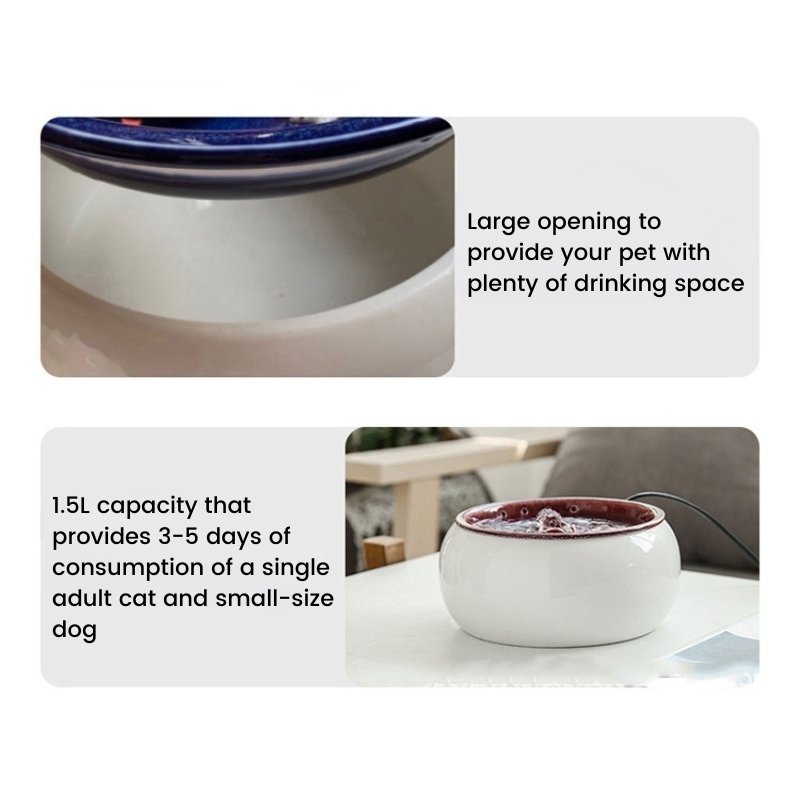 Ceramic Pet Water Fountain Artist Edition - Bowls, Feeders & Waterers - Higooga