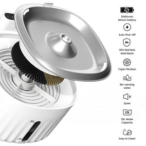 Cordless Automatic Pet Water Fountain with Motion Sensor - Bowls, Feeders & Waterers - Higooga