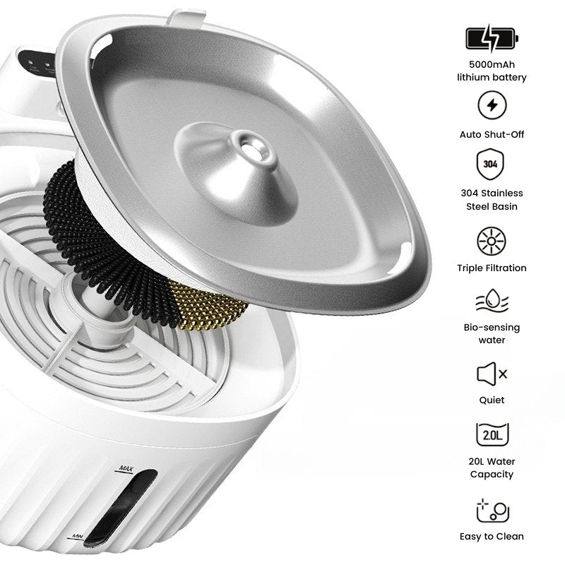 Cordless Automatic Pet Water Fountain with Motion Sensor - Bowls, Feeders & Waterers - Higooga