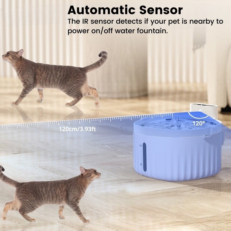 Cordless Automatic Pet Water Fountain with Motion Sensor - Bowls, Feeders & Waterers - Higooga