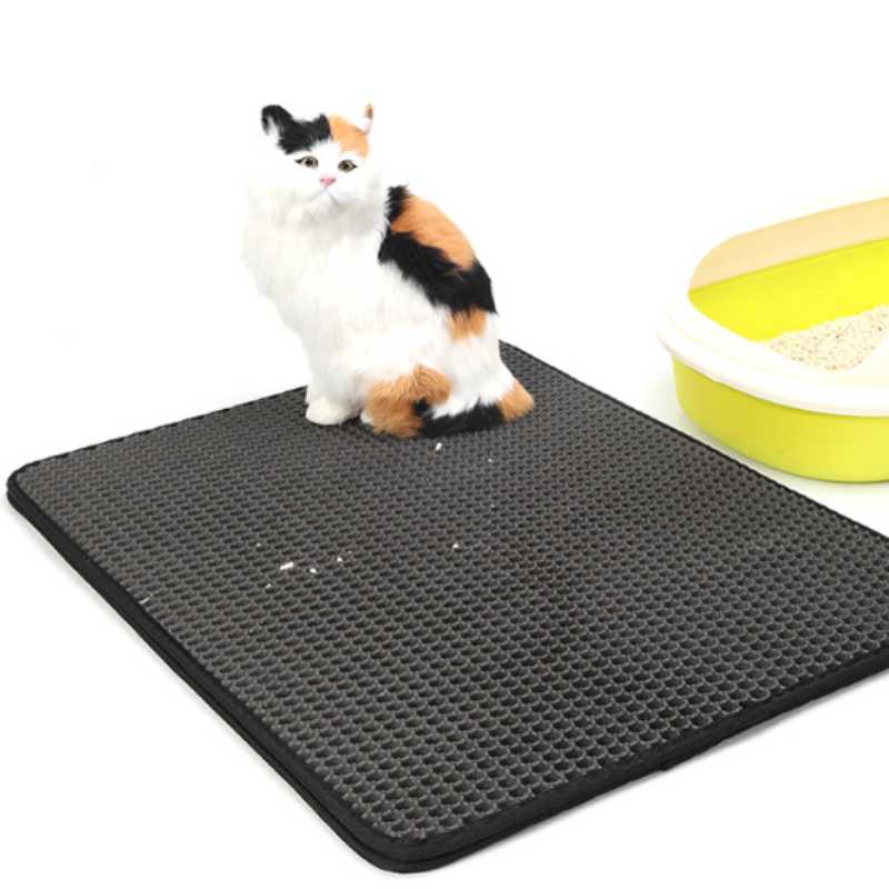 Waterproof Double-Layer Cat Litter Mat, Easy Clean & Durable