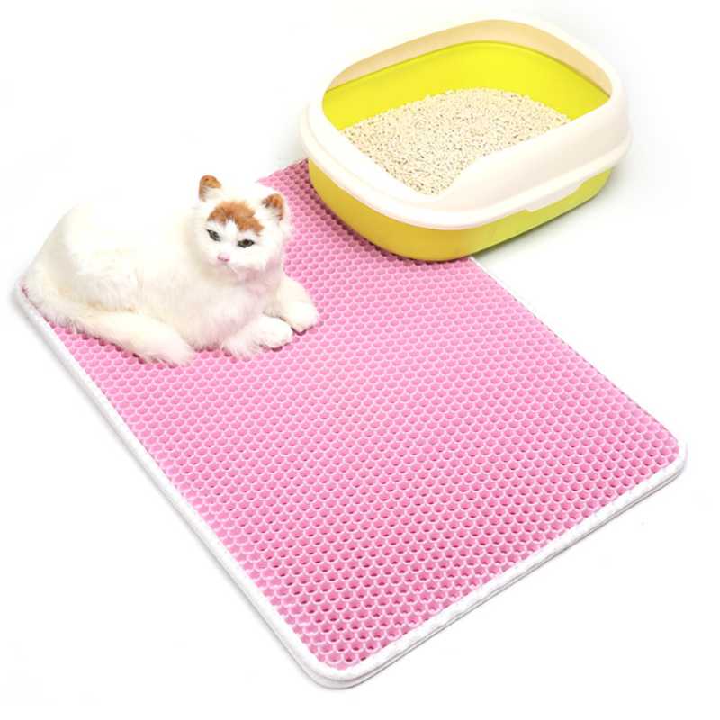 Plus Large Pet Cat Litter Mat Double Layer Pet Litter Box Mat Non-slip Sand  Pad