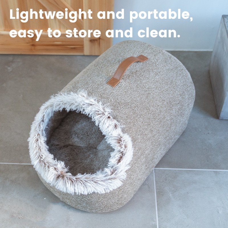 Large Enclosed Soft Fleece Cat Bed - Beds & Furniture - Higooga