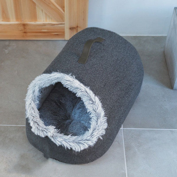 Large Enclosed Soft Fleece Cat Bed | Higooga